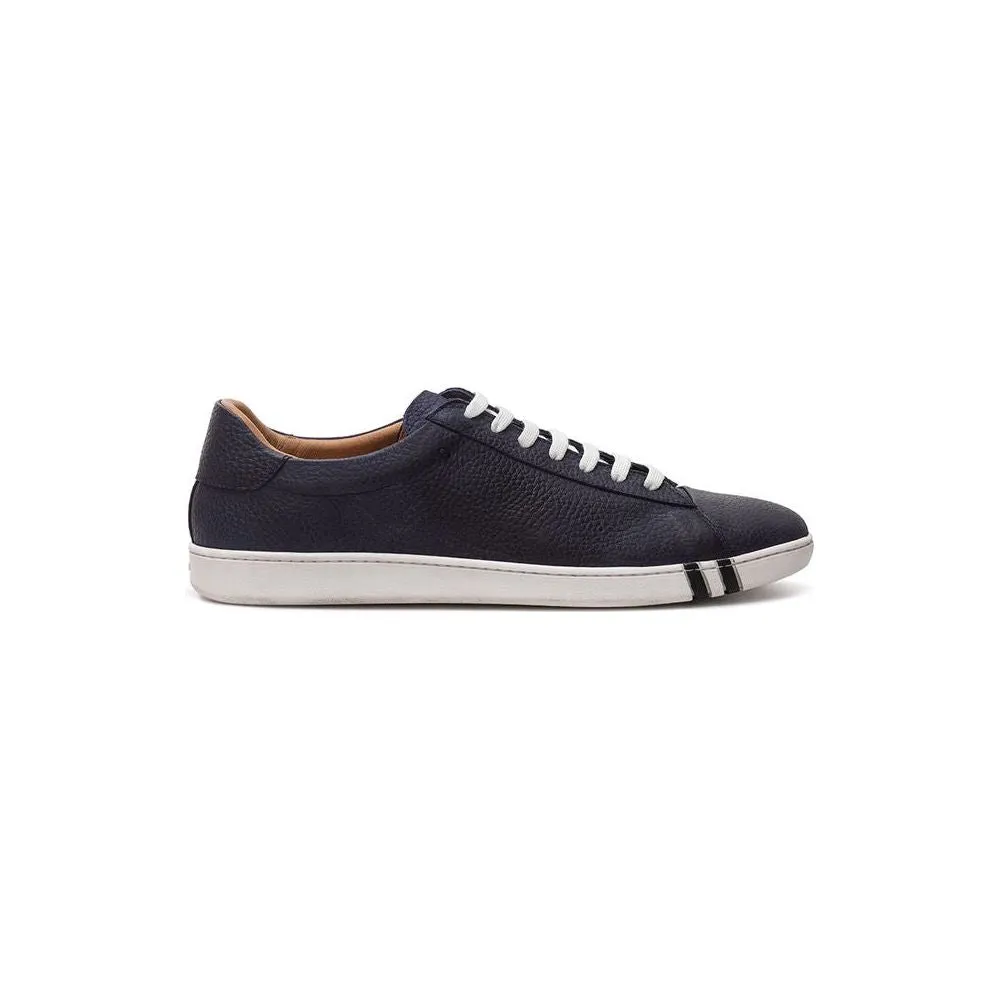 Bally Elegant Blue Leather Sneakers For Men