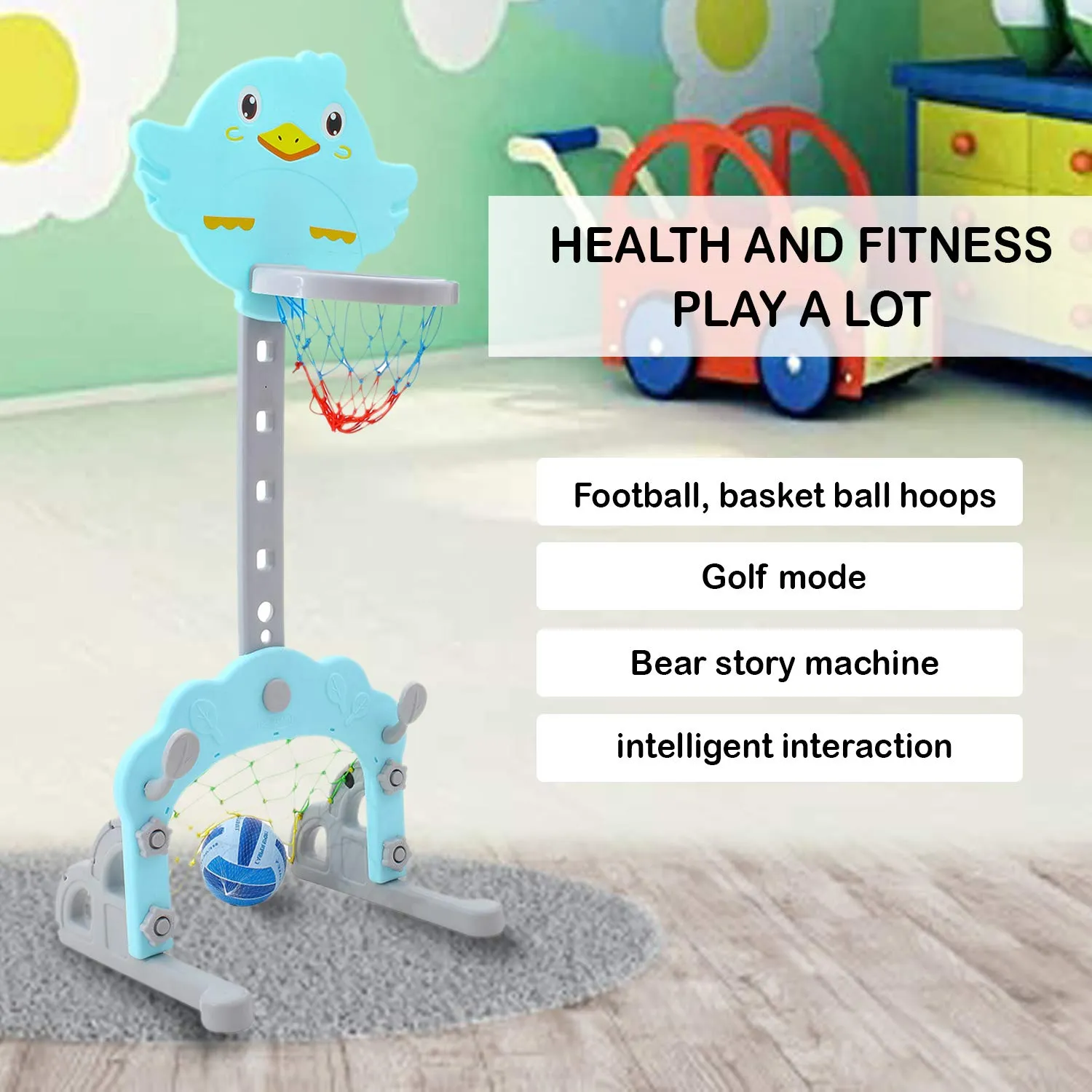 Baybee Multi Activity Sports Basketball Set Toys for Kids with Ball for Babies