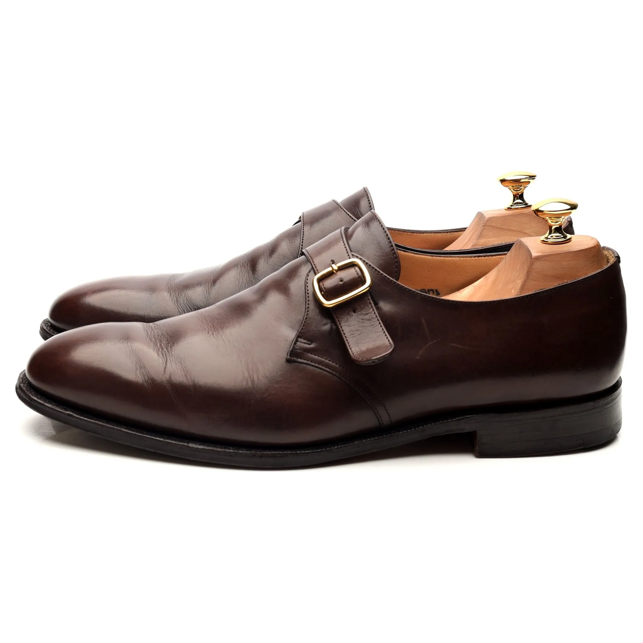 'Becket' Brown Leather Monk Strap UK 10 G