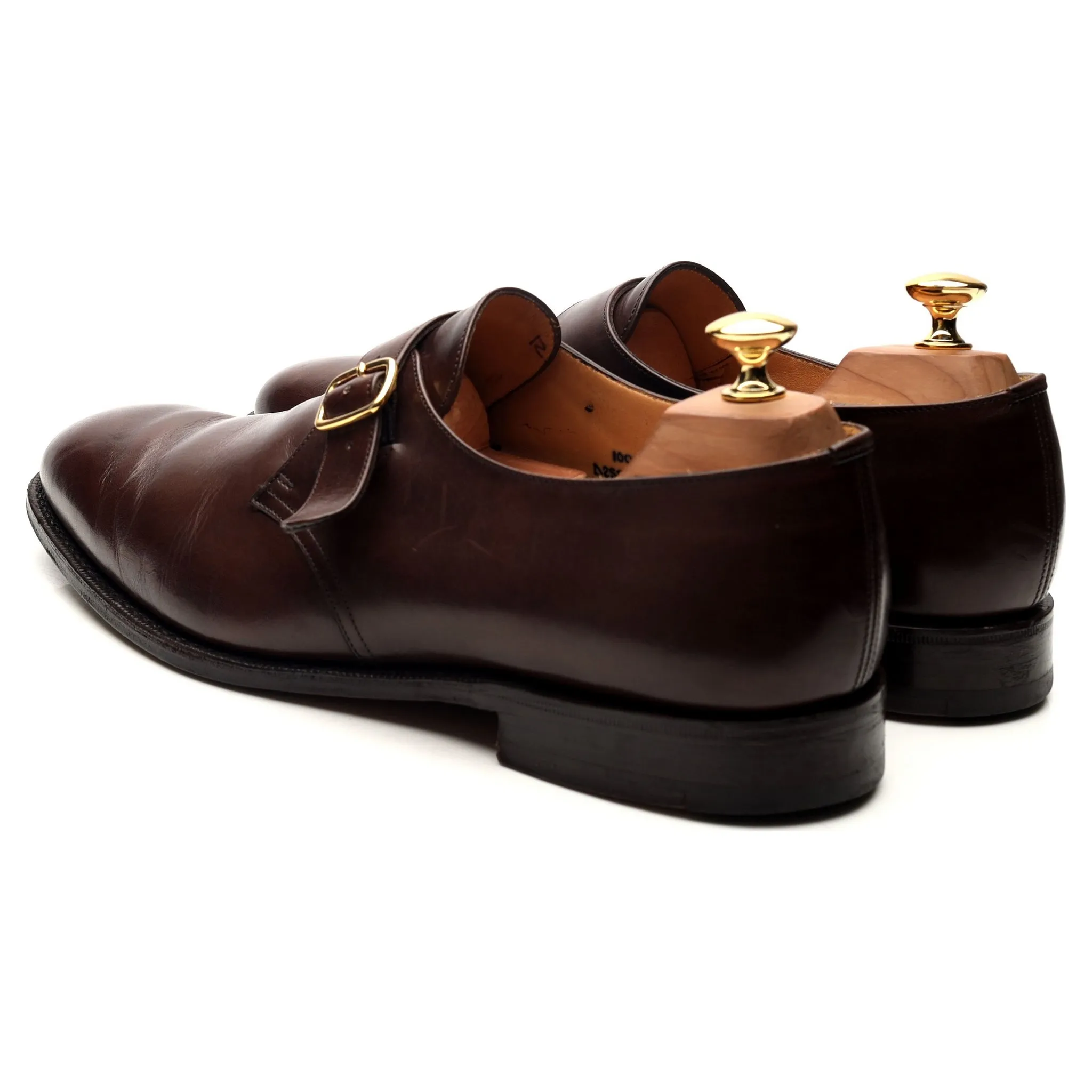 'Becket' Brown Leather Monk Strap UK 10 G