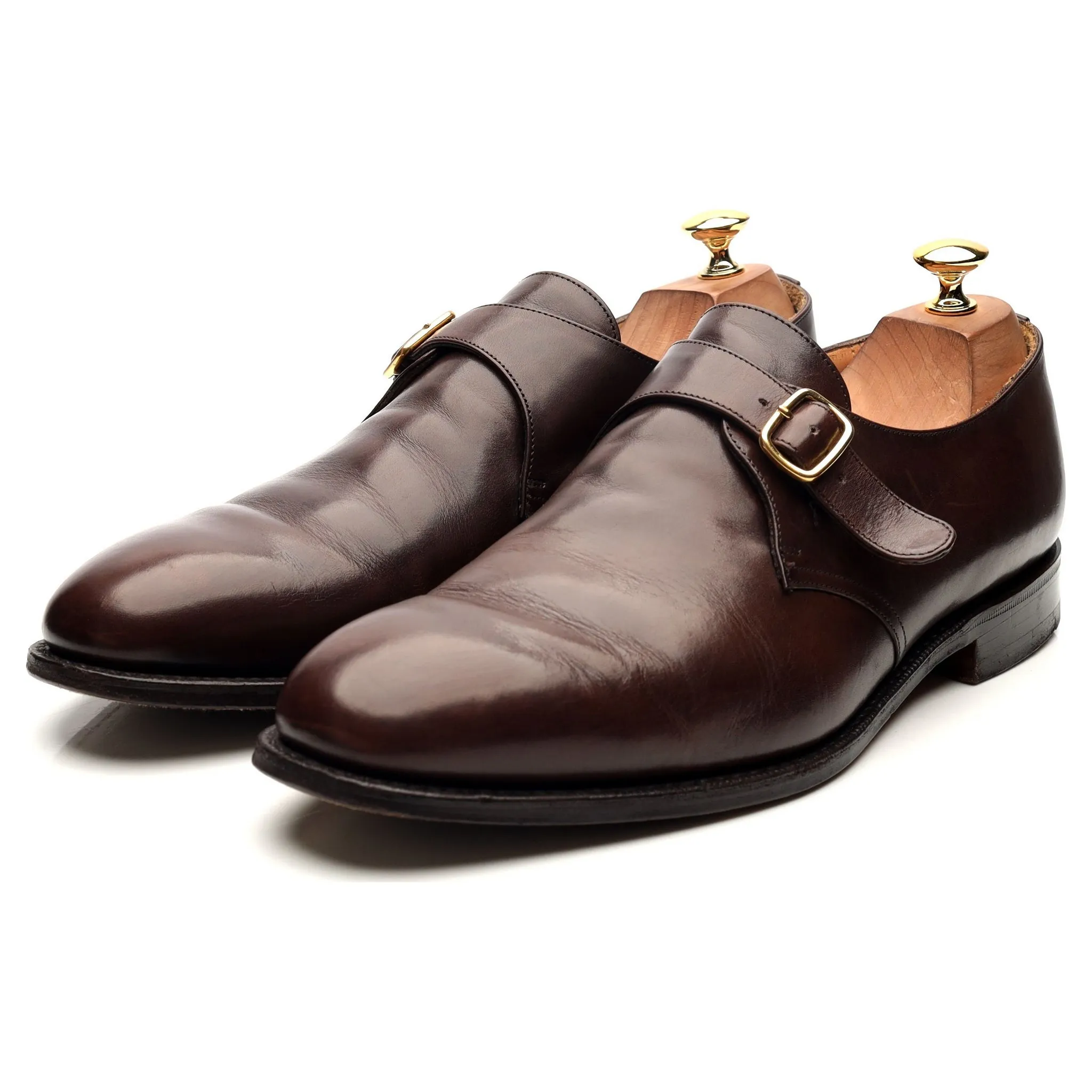 'Becket' Brown Leather Monk Strap UK 10 G