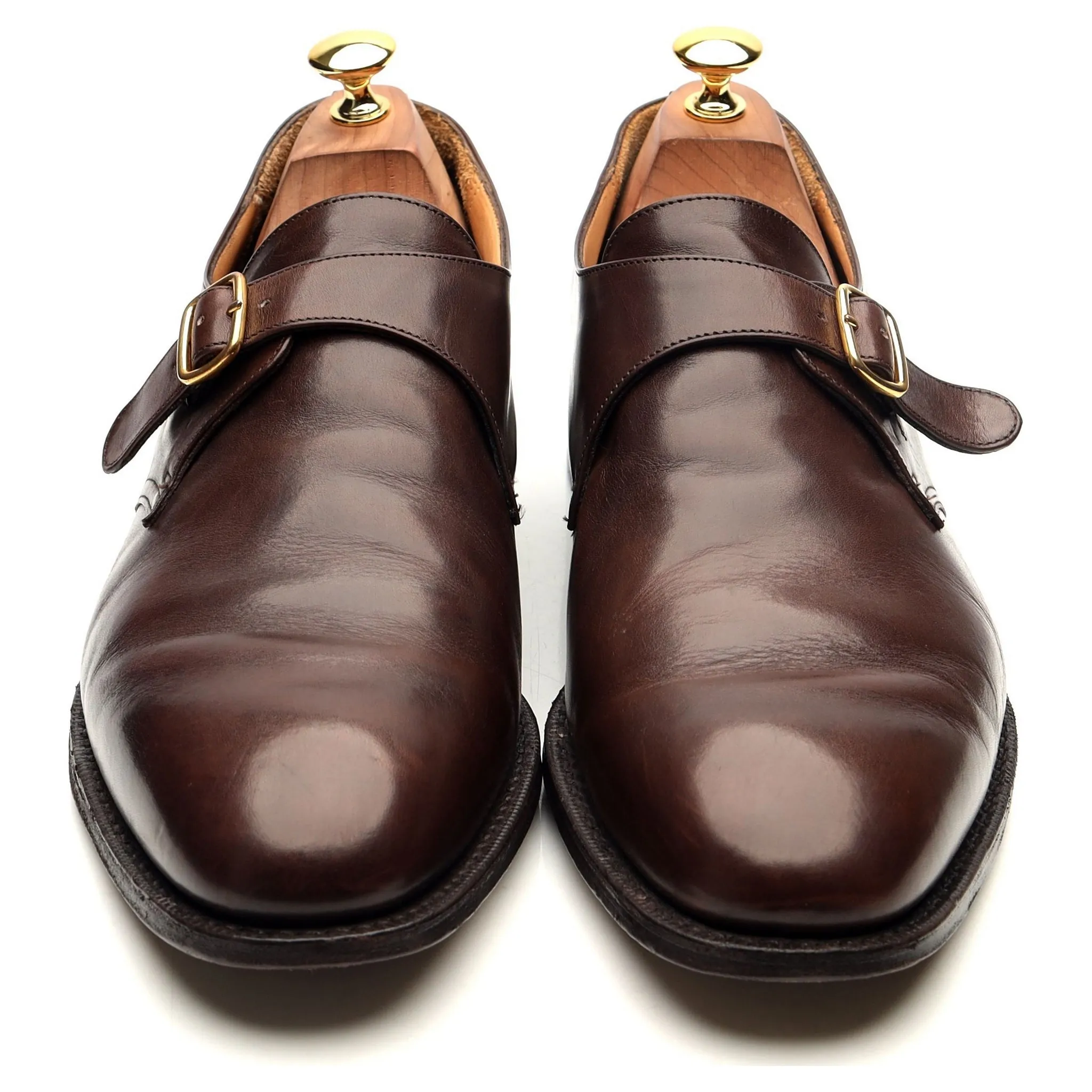 'Becket' Brown Leather Monk Strap UK 10 G