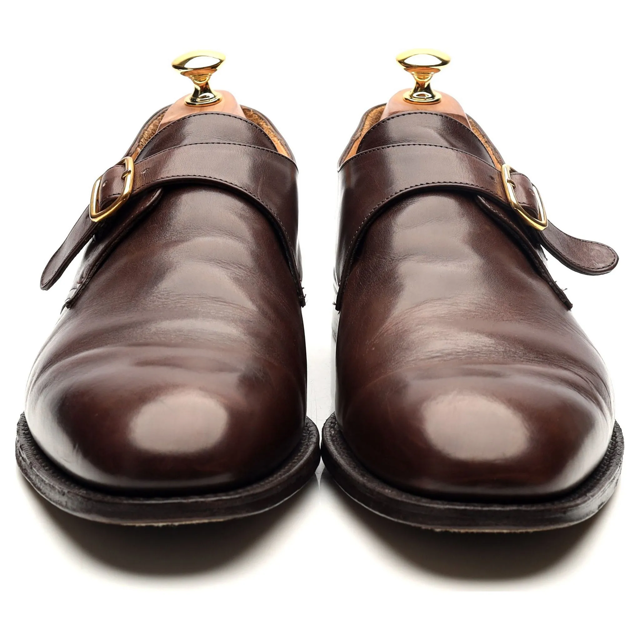 'Becket' Brown Leather Monk Strap UK 10 G