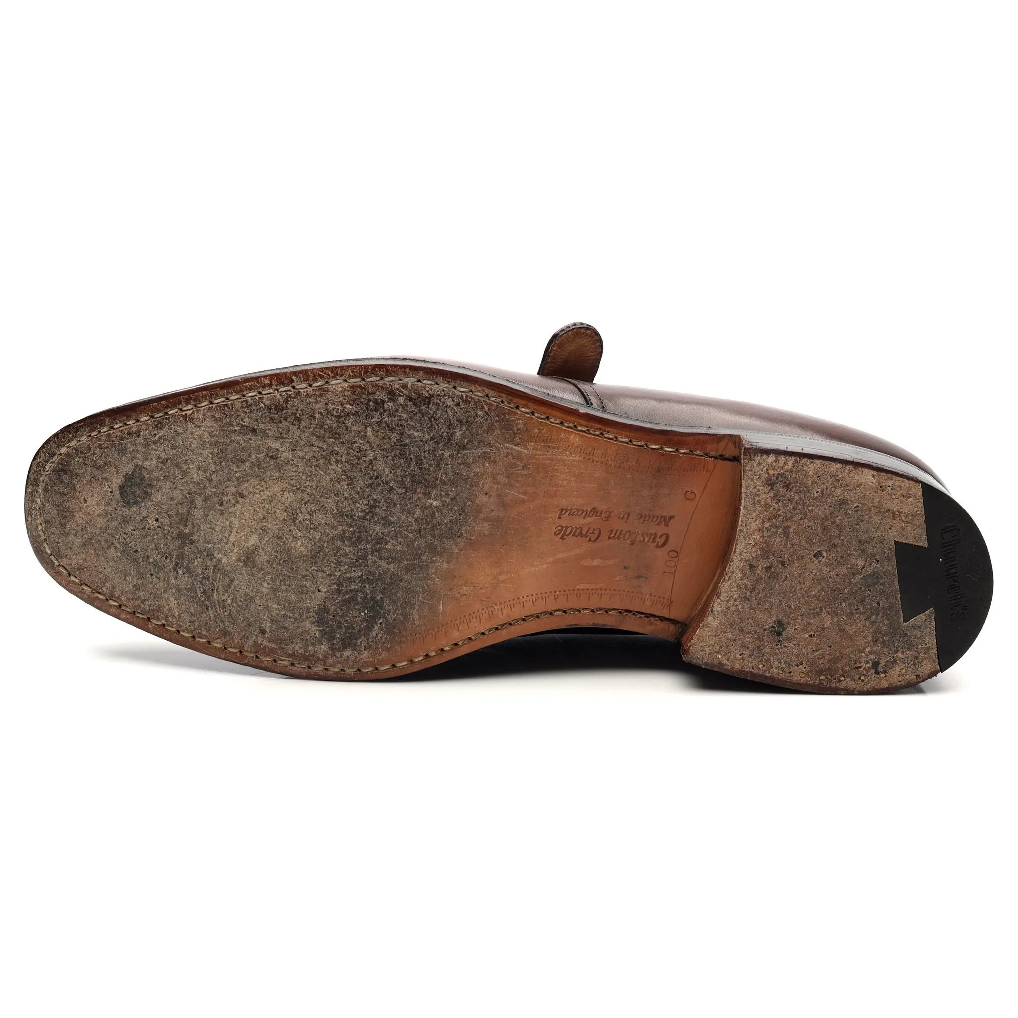 'Becket' Brown Leather Monk Strap UK 10 G