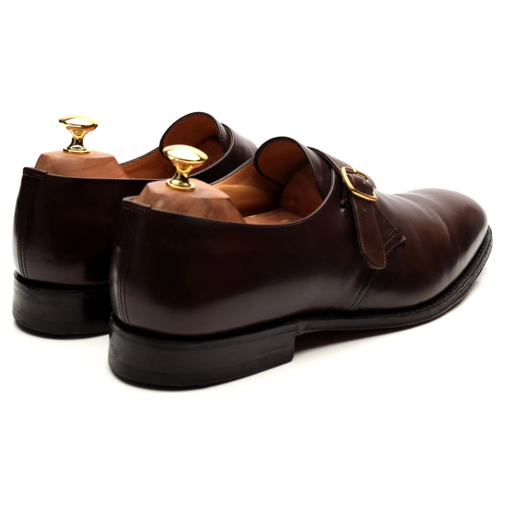 'Becket' Brown Leather Monk Strap UK 10 G