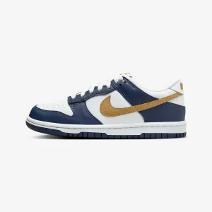 Big Kid's Nike Dunk Low - WHITE/WHEAT-MIDNIGHT NAVY