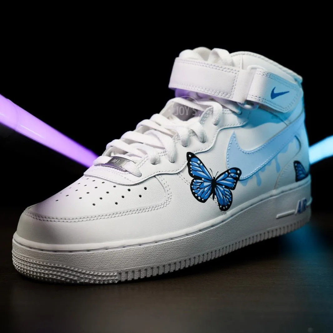 Blue Drip Butterflies Custom Air Force 1