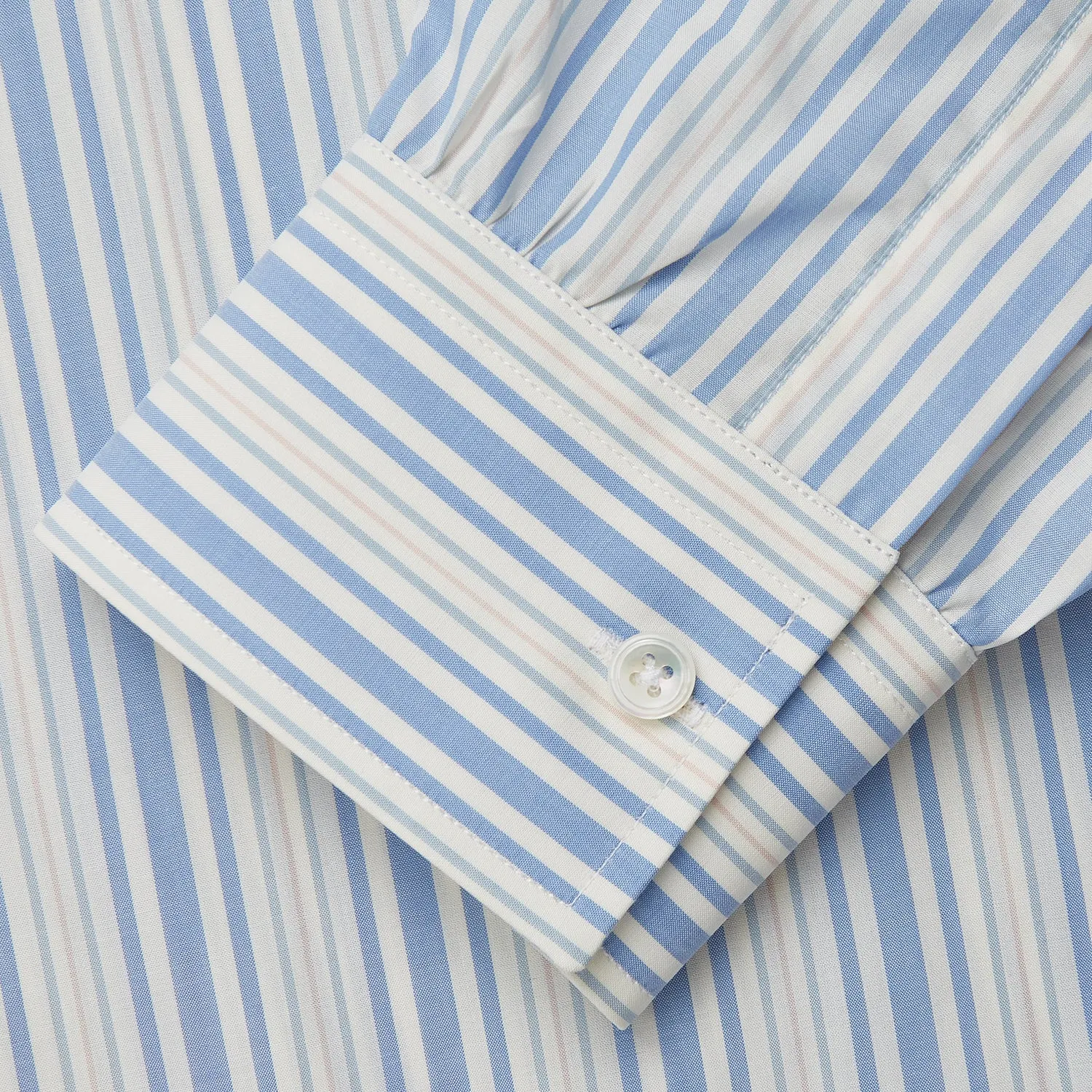 Blue Multi Stripe Wool Blend Weekend Fit Hayne Shirt