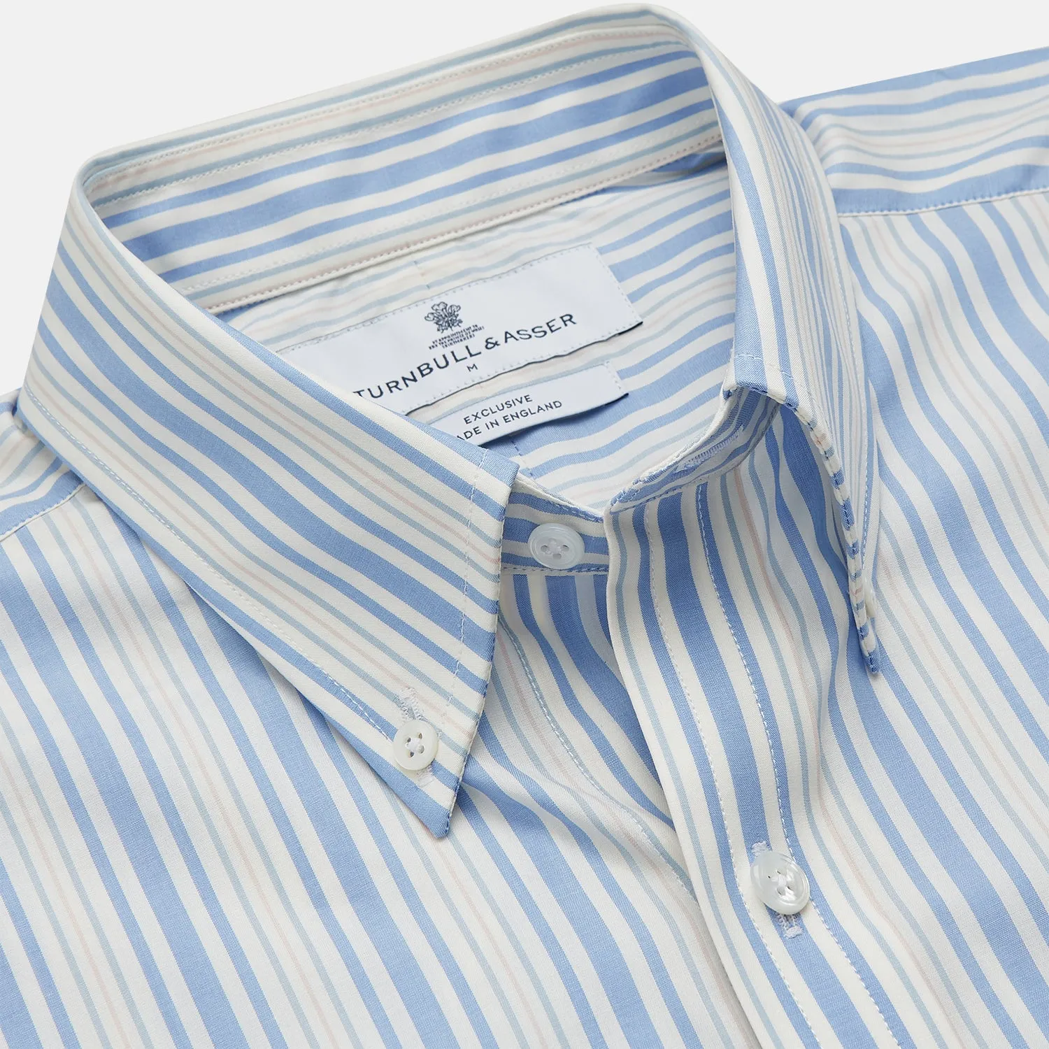 Blue Multi Stripe Wool Blend Weekend Fit Hayne Shirt