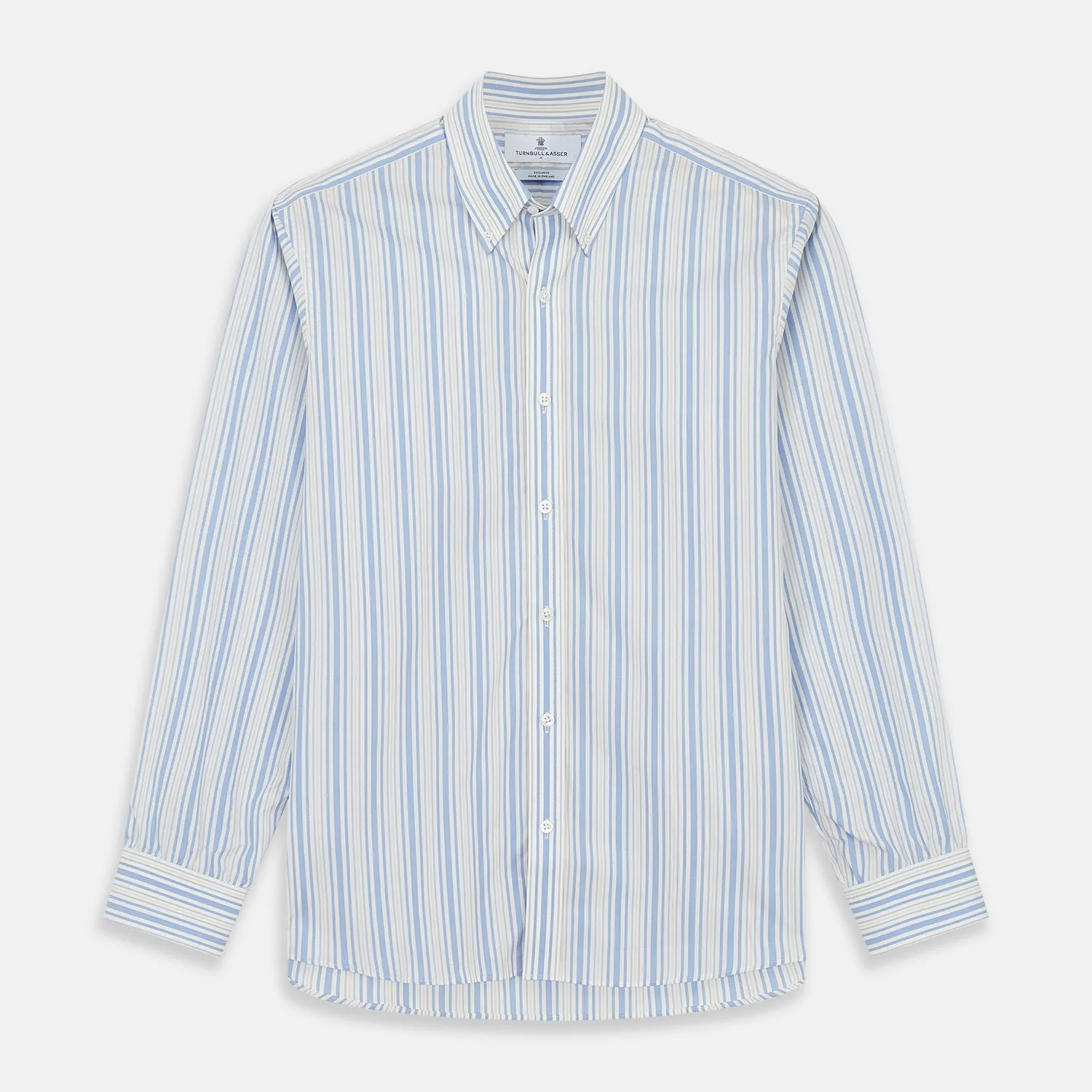 Blue Multi Stripe Wool Blend Weekend Fit Hayne Shirt