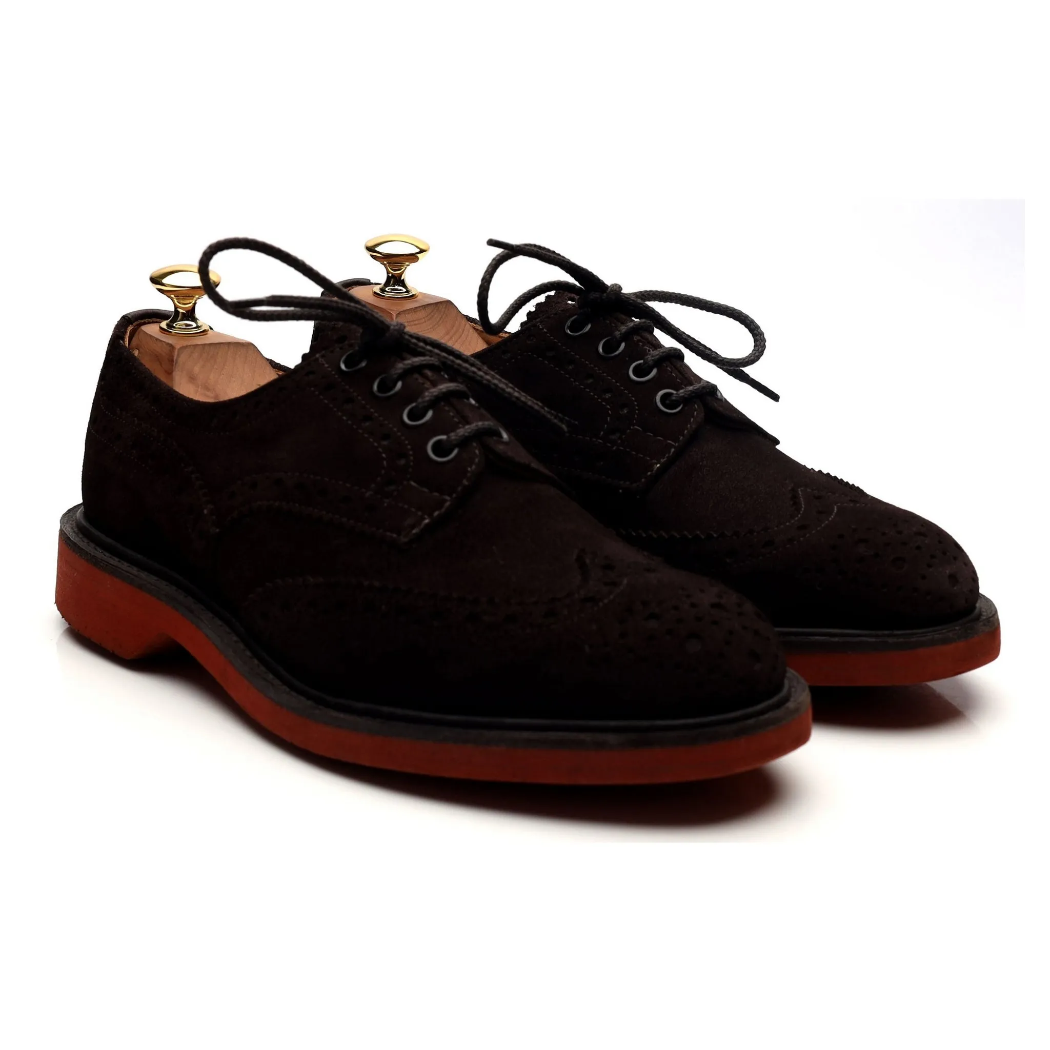 'Bourton' Dark Brown Suede Derby Brogues UK 6.5