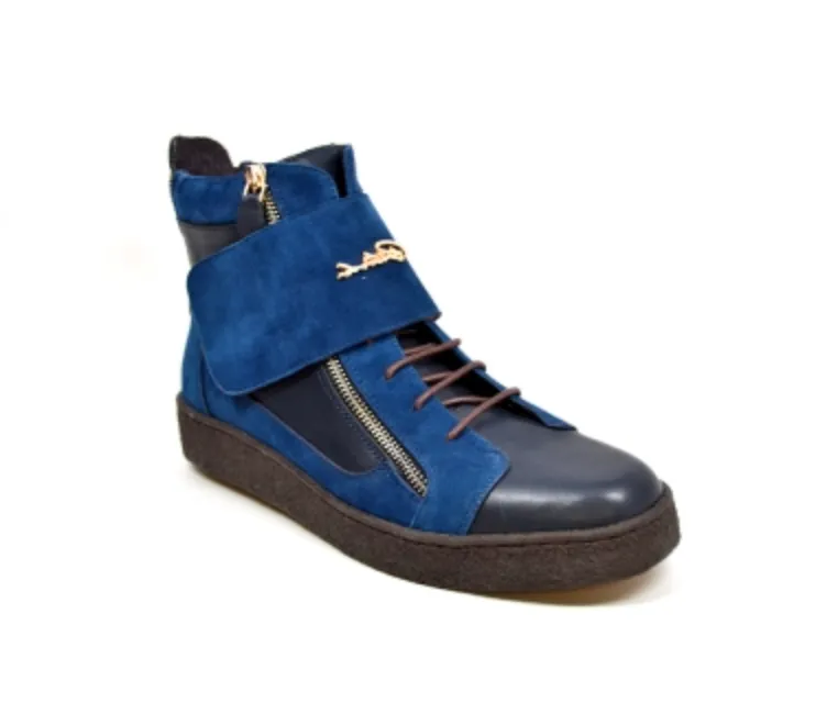 British Collections Empire Mens High Top Shoe with Large Velcro Fastening Strap