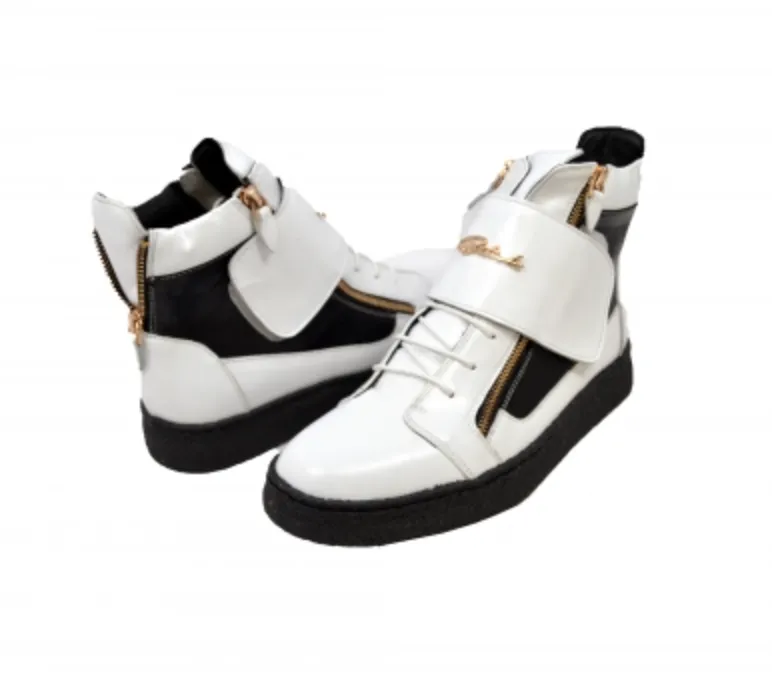 British Collections Empire Mens High Top Shoe with Large Velcro Fastening Strap