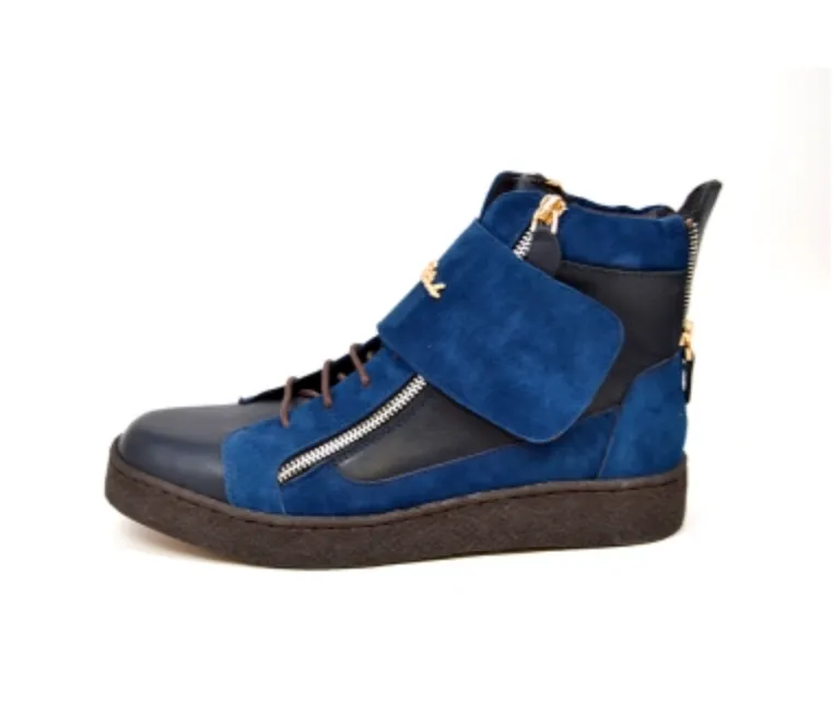 British Collections Empire Mens High Top Shoe with Large Velcro Fastening Strap