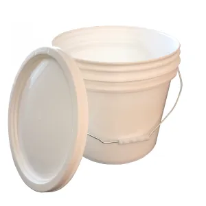 Bucket - 3.5 Gallon White Bucket Metal Handle with lid