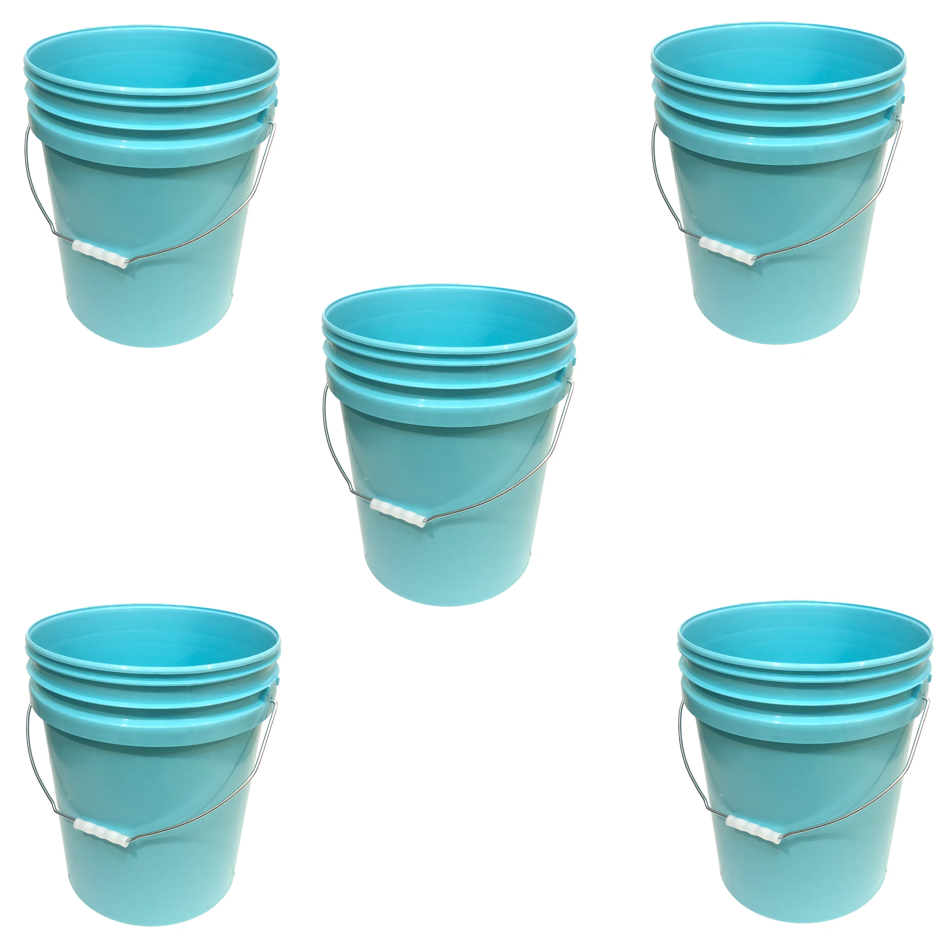 Bucket - Metal Handle without Lid, Aqua