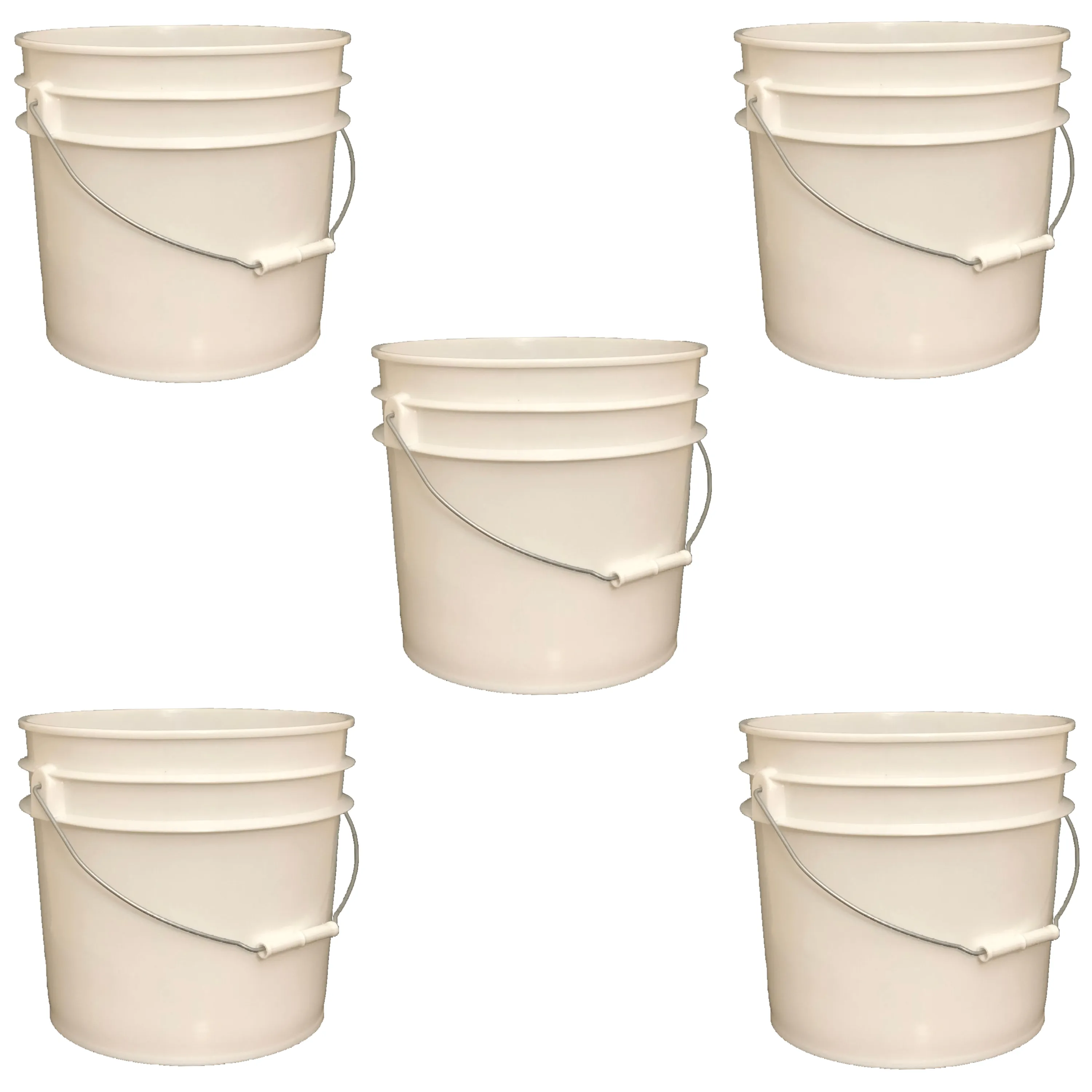 Bucket - Metal Handle without Lid, White