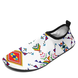 Buffalo Jump White Kid's Sockamoccs Slip On Shoes