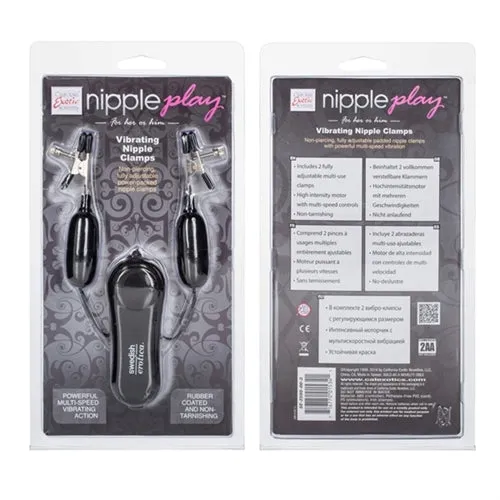 Buzzing Latex Nipple Clamps - Adjustable Vibes for Fun and Comfort!