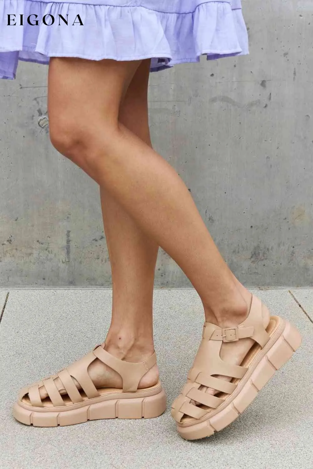 Cage Stap Sandal in Tan