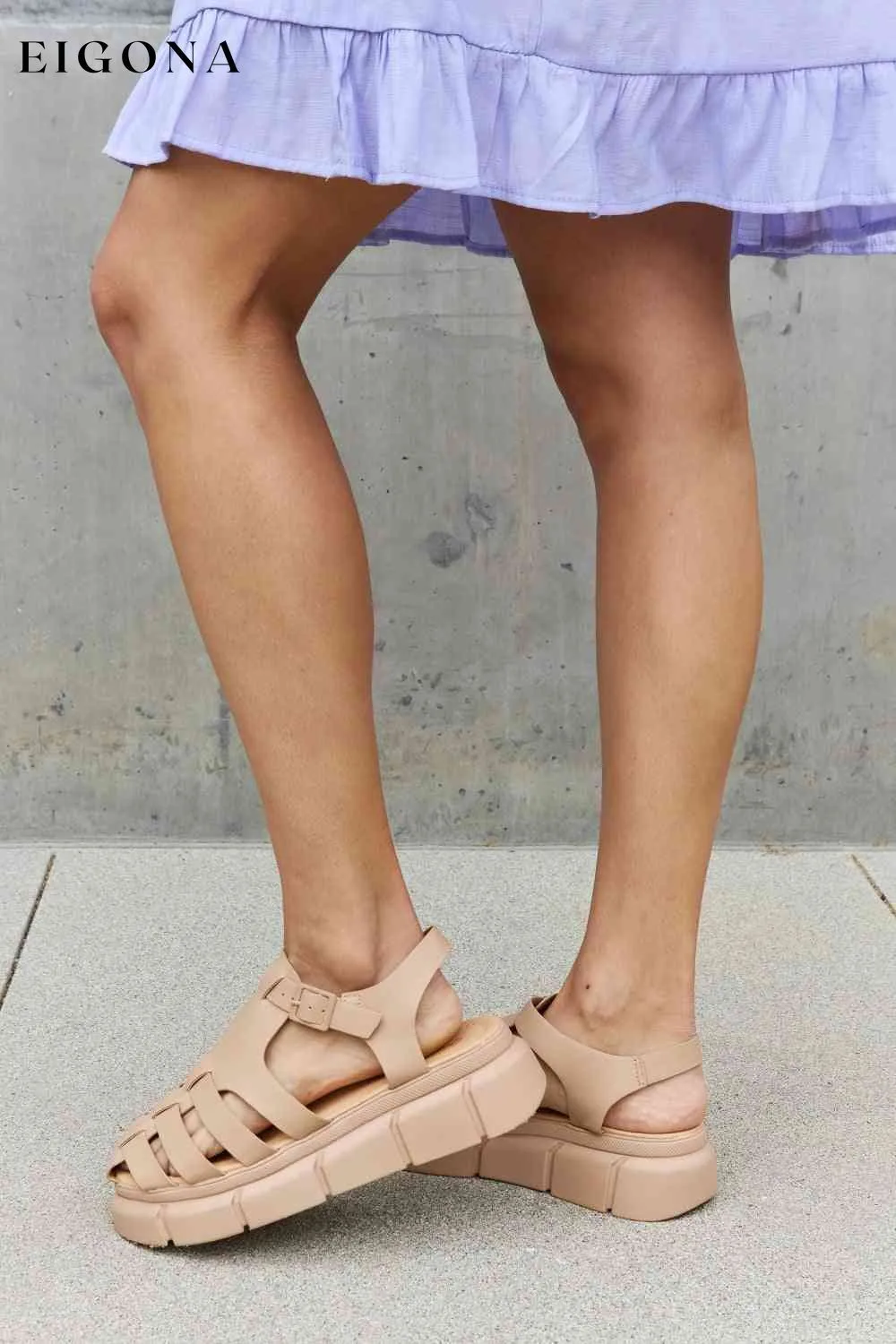 Cage Stap Sandal in Tan