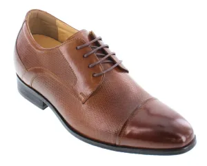 CALTO Brown Leather Dress Shoes - Three Inches - Y40201