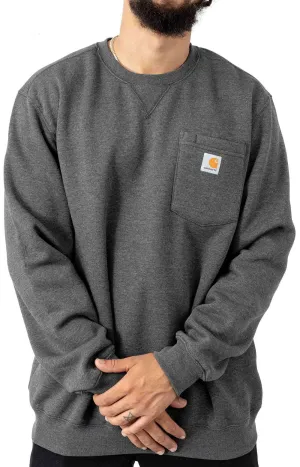 Carbon Heather Crewneck Pocket Sweatshirt - Carhartt