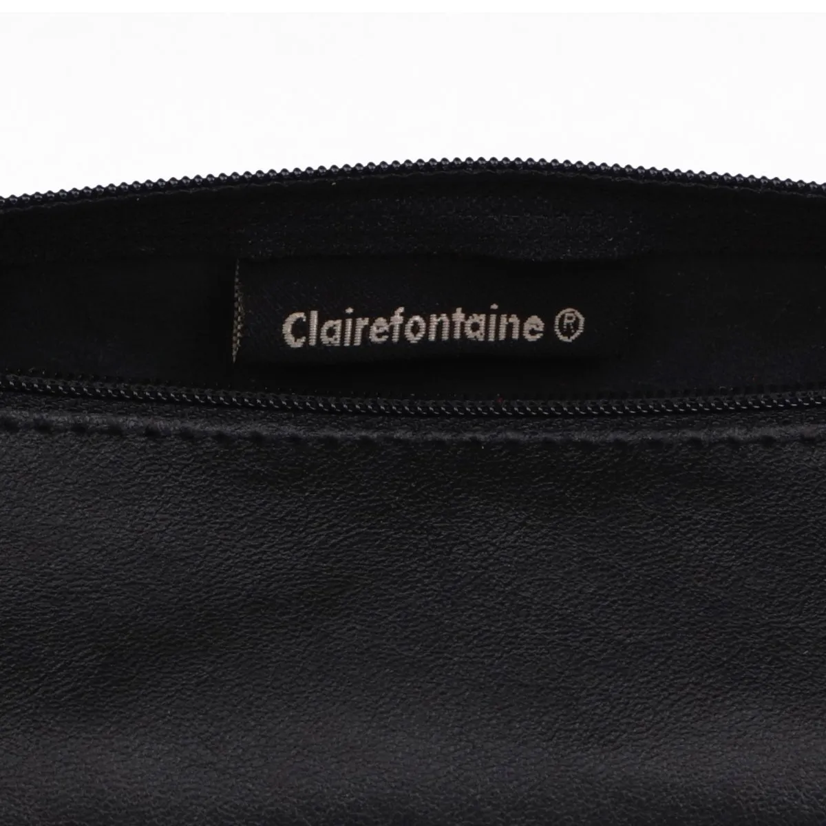 Clairefontaine Leather Round Pencil Case, Black