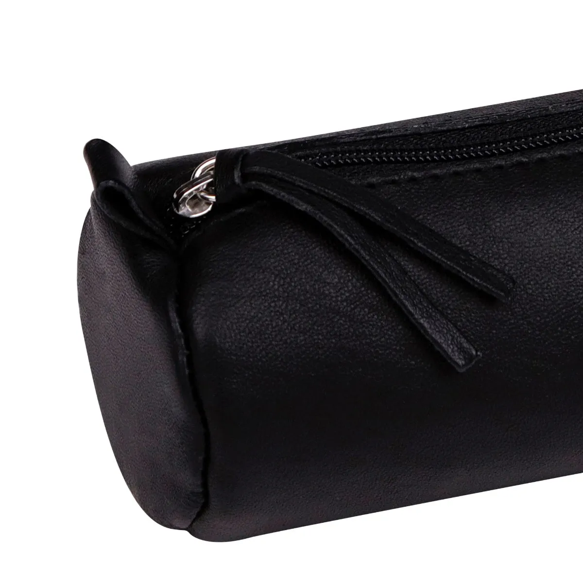 Clairefontaine Leather Round Pencil Case, Black