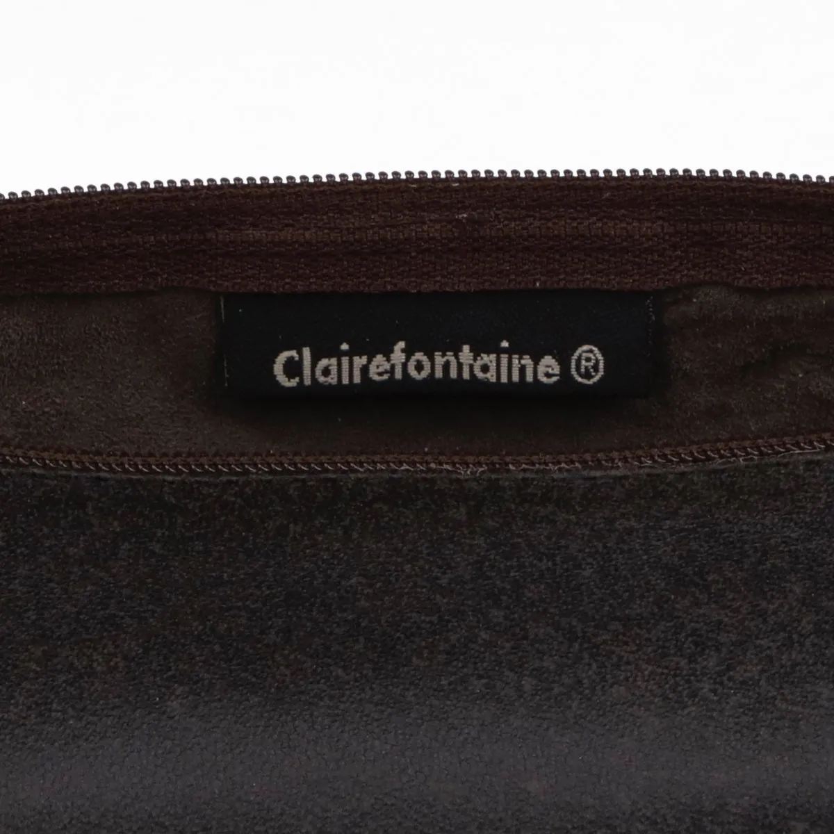 Clairefontaine Leather Round Pencil Case, Brown