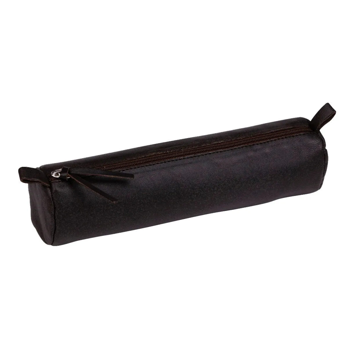 Clairefontaine Leather Round Pencil Case, Brown