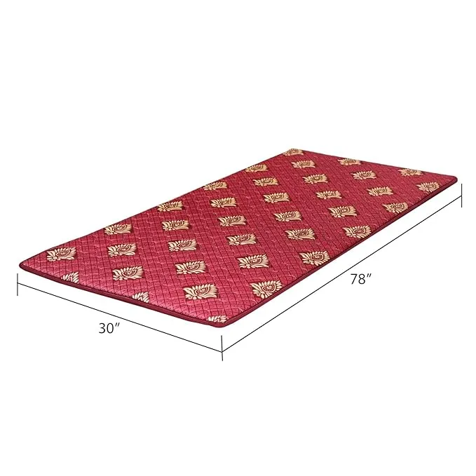 Cloudy Double Sided Multipurpose Travel Friendly Lightweight Soft Foam Slim Roll Up Mattress (78x30x1 Inches) | Perfect for Camping, Trekking, Yoga, Picnic Mat | Foldable Mattress