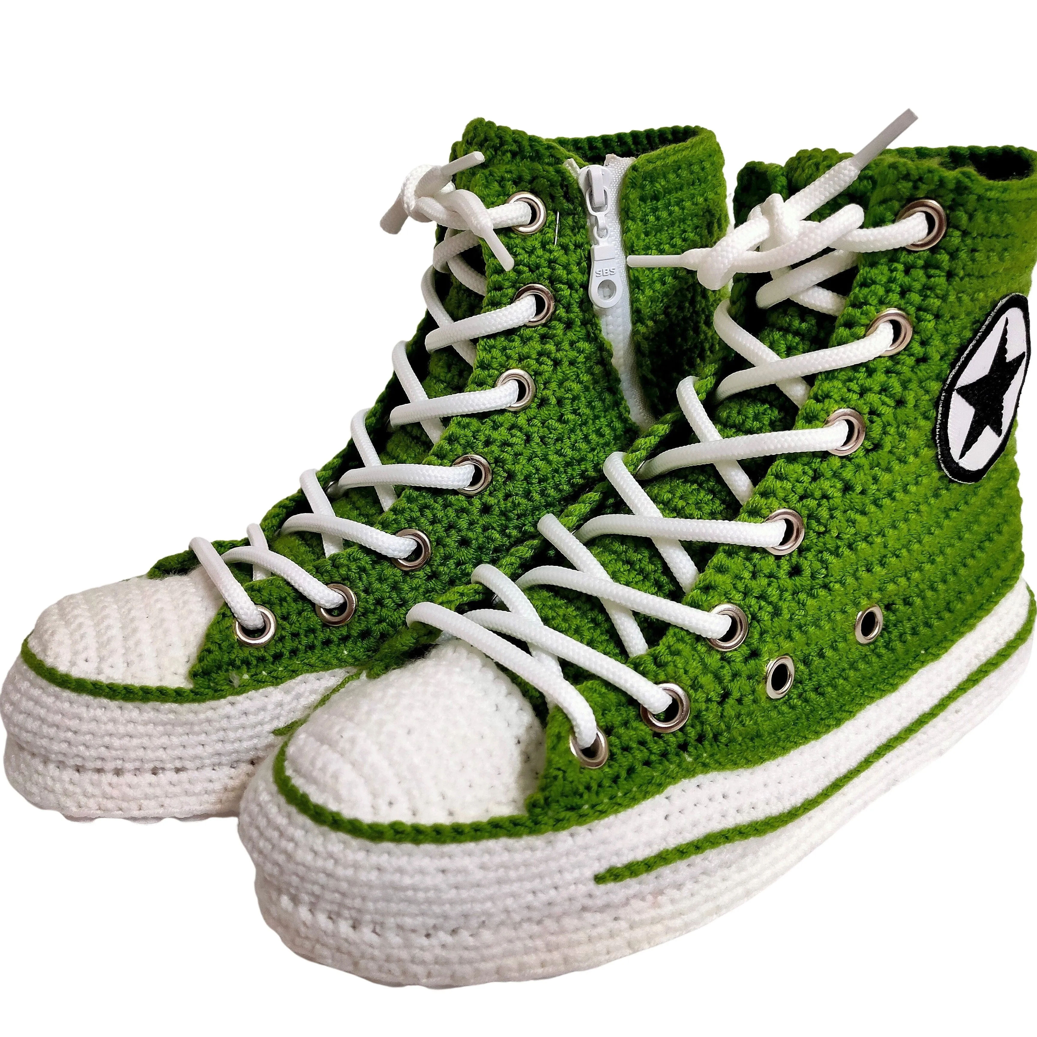 Converse Green Sneakers Plush Slippers Custom Canvas Classic Home Shoes