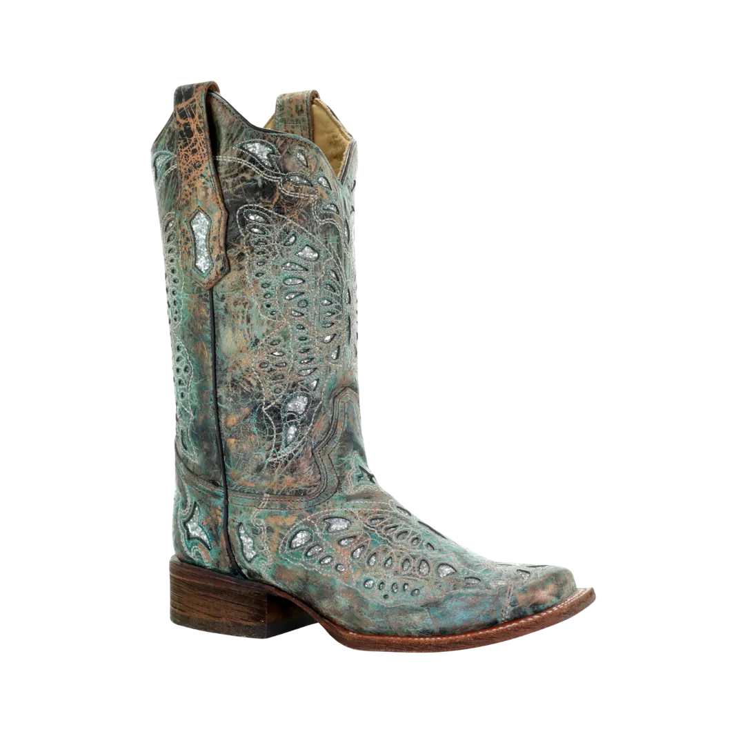 Corral Boots Women's Metallic Bronze turquoise Glitter Boots