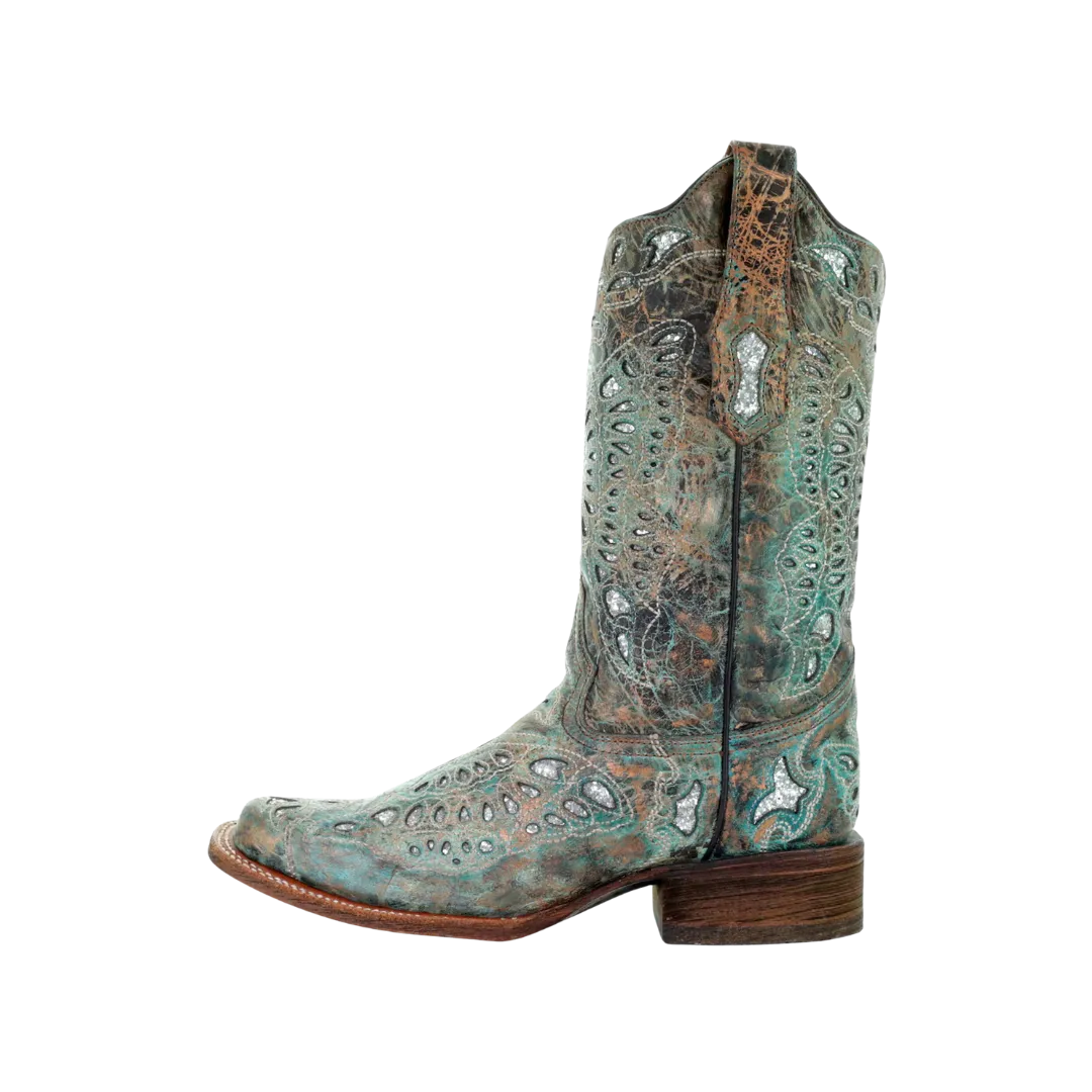 Corral Boots Women's Metallic Bronze turquoise Glitter Boots