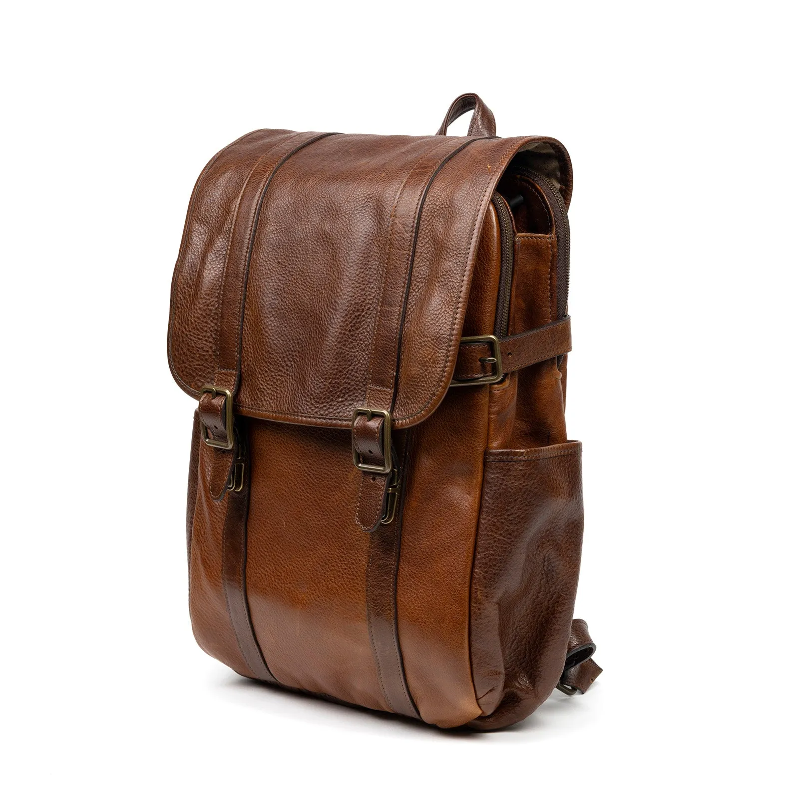 Crews Backpack in Titan Milled Brown/Honey by Moore & Giles