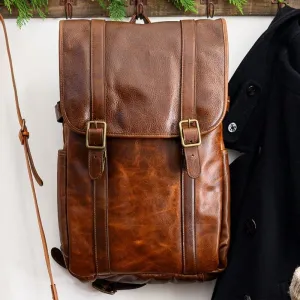 Crews Backpack in Titan Milled Brown/Honey by Moore & Giles