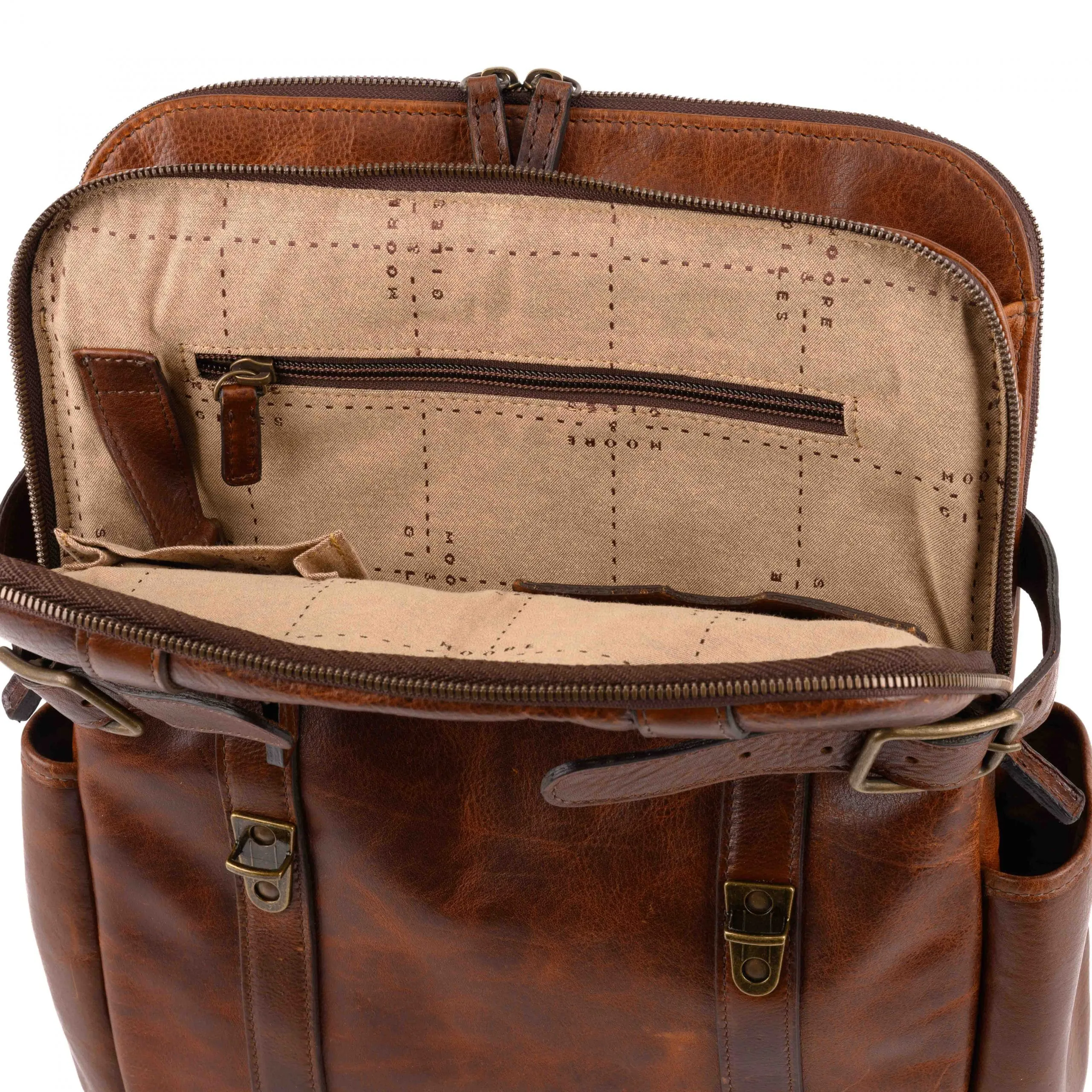 Crews Backpack in Titan Milled Brown/Honey by Moore & Giles