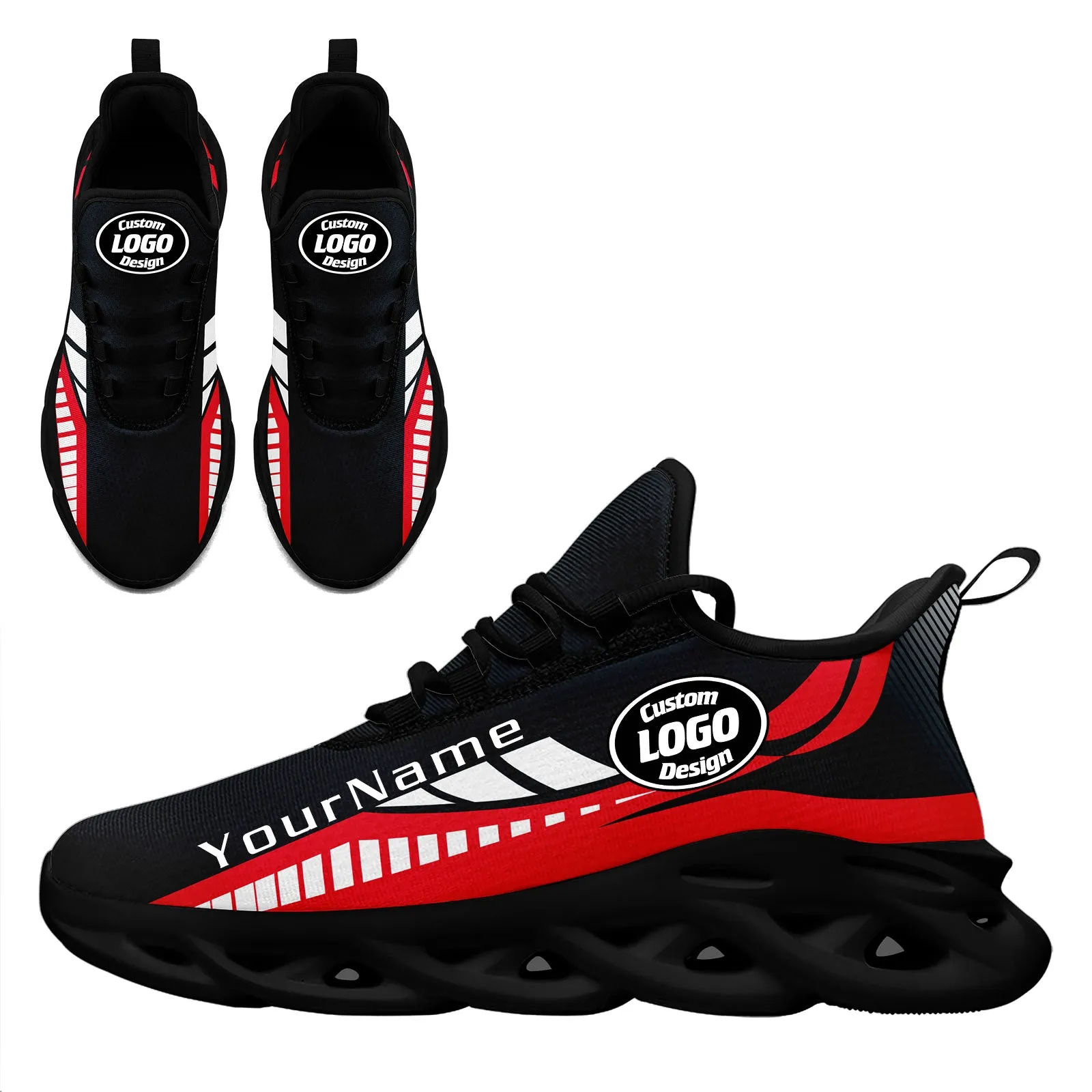 Custom Black Red Houston Maxsoul Shoes Personalized Sneaker FN003-D020325-12