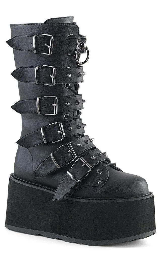 DAMNED-225 Black Vegan Leather Boots