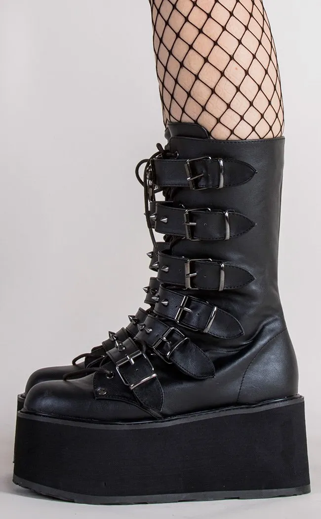 DAMNED-225 Black Vegan Leather Boots