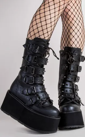 DAMNED-225 Black Vegan Leather Boots