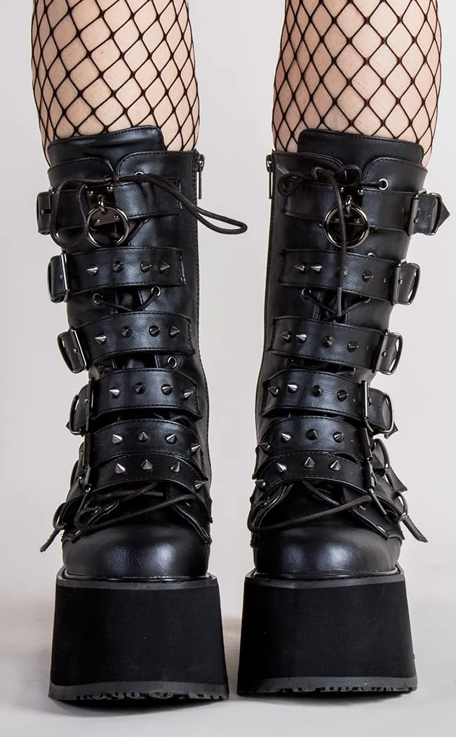 DAMNED-225 Black Vegan Leather Boots