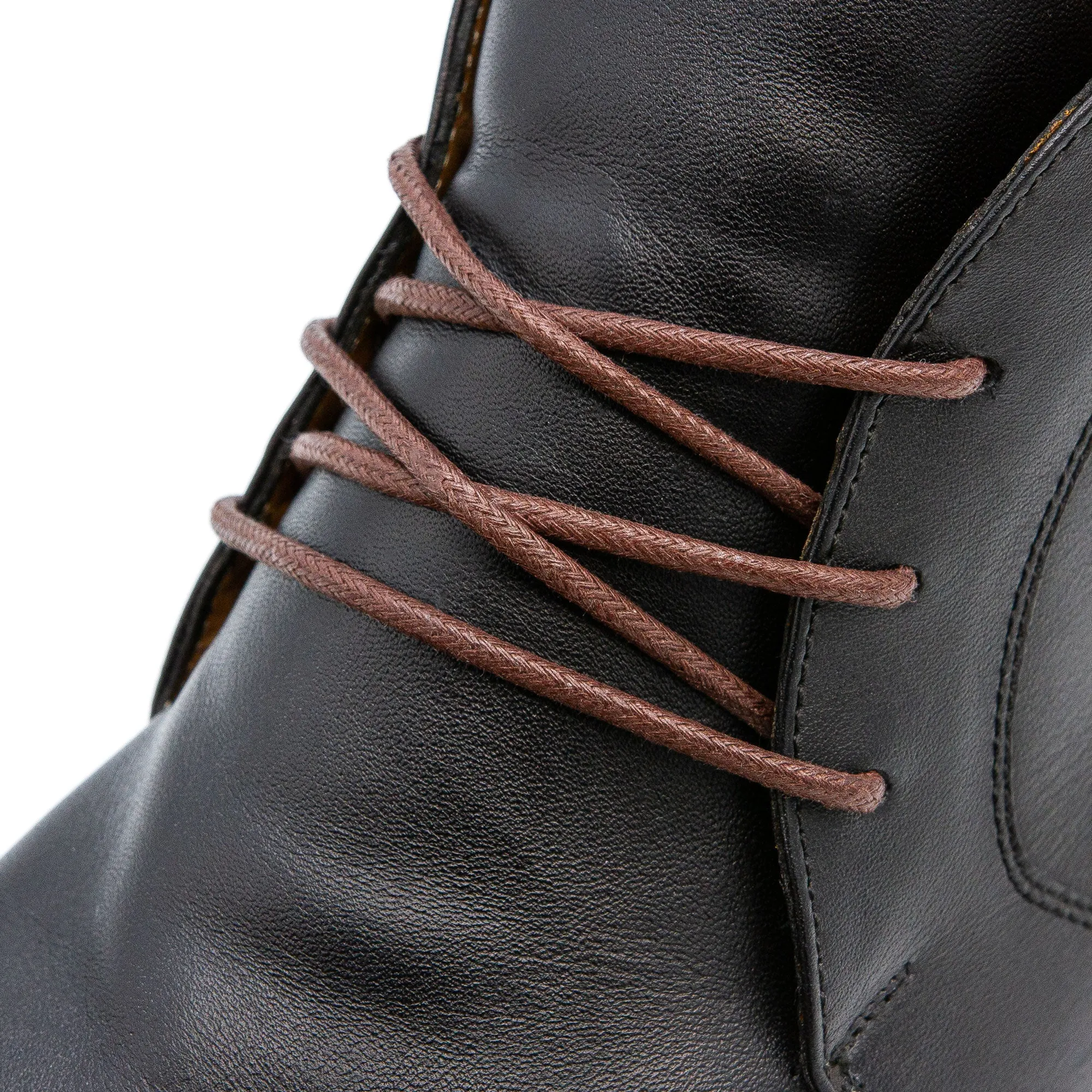 Dark Brown Waxed Dress Shoelaces