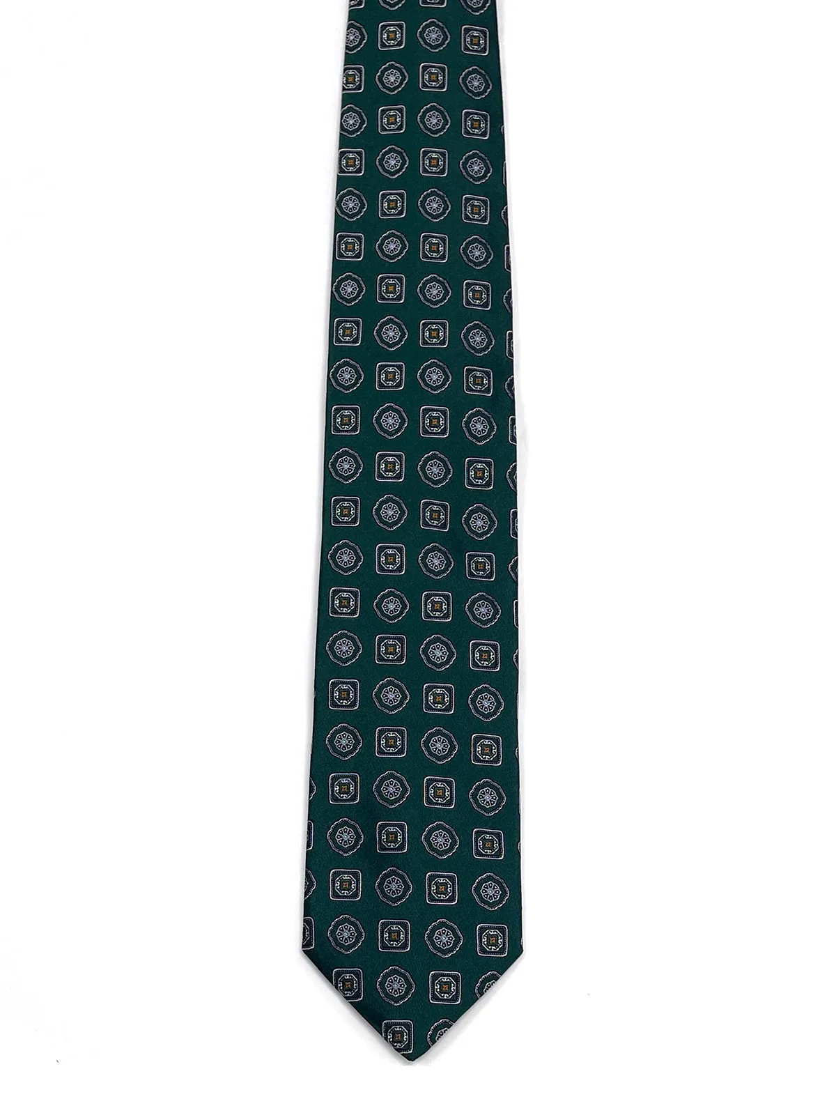 Dark Green Multi-Color Neat Pattern Tie