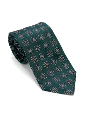 Dark Green Multi-Color Neat Pattern Tie