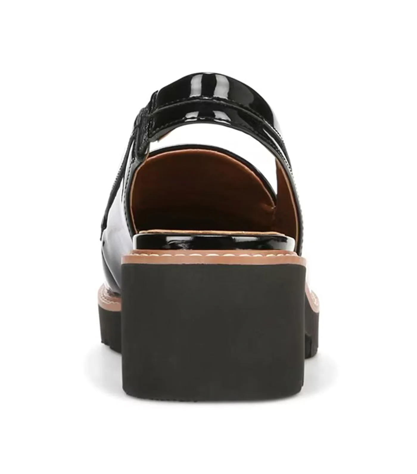 Darry Lug Sole Slingback Loafer Patent Black