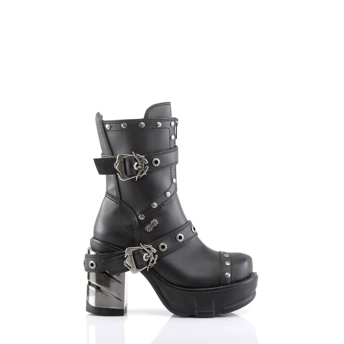 Demonia SINISTER-201 | Black Vegan Leather Mid-Calf Boots