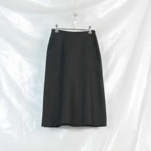 diagonal panel raw hem skirt