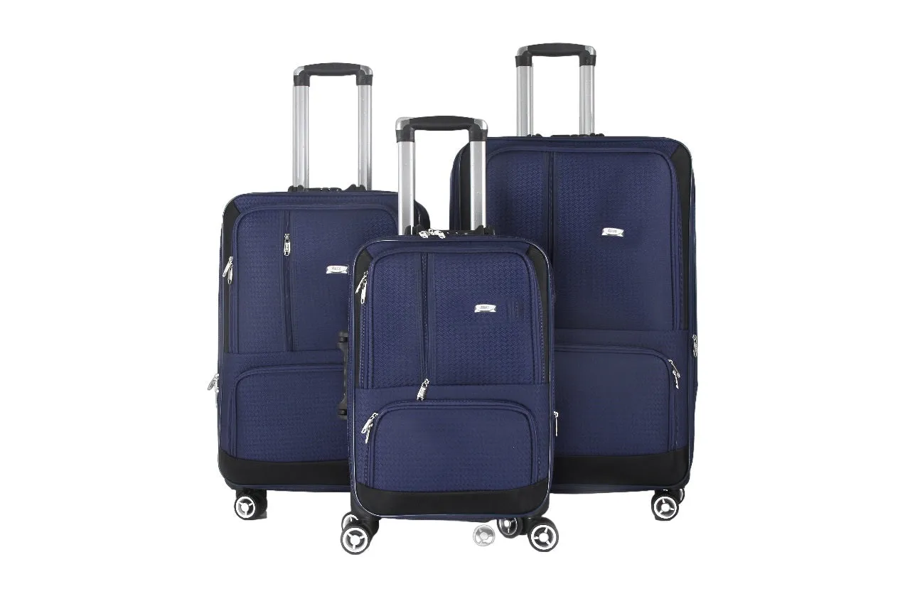 Dominic Soft Shell Lightweight Expandable 360 Dual Spinning Wheels Combo Lock 28", 24", 20" 3 Piece Luggage Set